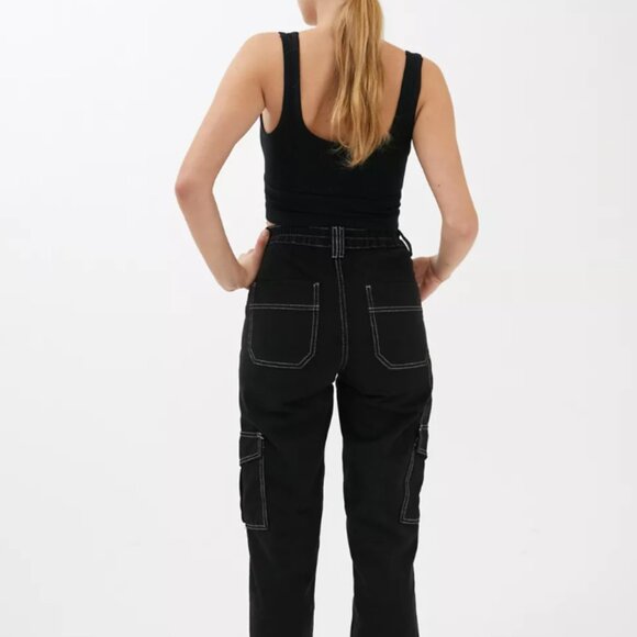 BDG High-Waisted Contrast Stitch Skate Jean – Black - Picture 2 of 2